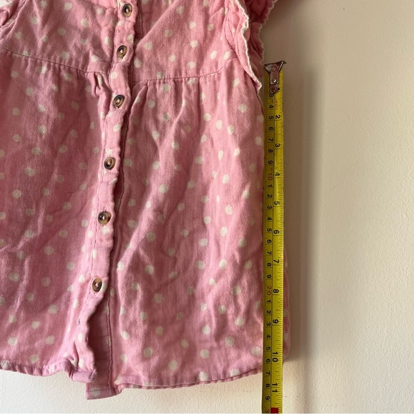 🌼 5/$25 Cat & Jack Girls Pink Polka Dot Button Down Top Flutter Sleeve 6/6X - Picture 8 of 10